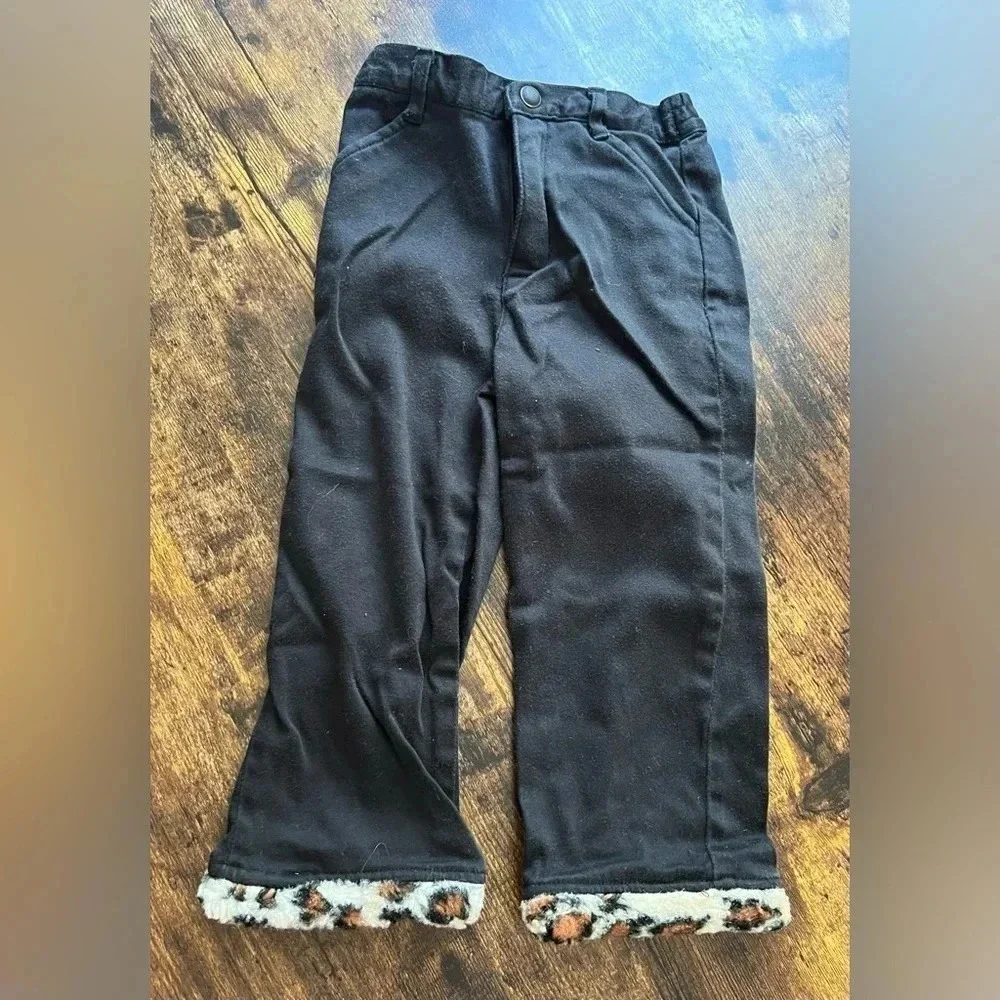 The Children’s Place | little girls pants with animal print trim. Size: 36m/3T.